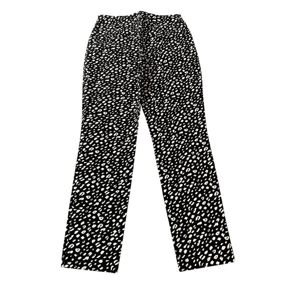 Chicos Size 6 Womens Black & White Animal Print Pants Size 0.5 - Picture 2 of 9